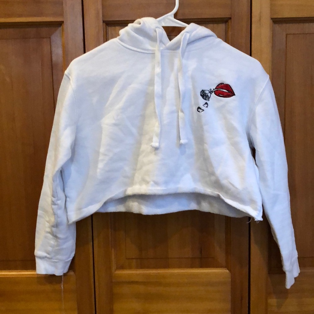 Cotton On Cropped White Hoodie Size XS